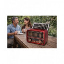 SAMI Radio VIntage 3 Bnadas Con Panel Solar RS-11854 Rojo