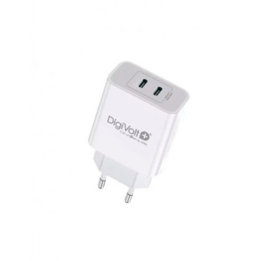 DIGIVOLT Cargador Red 2X Tipo C PD 30W 3A Blanco QC-2466