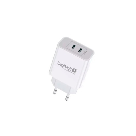 DIGIVOLT Cargador Red 2X Tipo C PD 30W 3A Blanco QC-2466