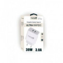 DIGIVOLT Cargador Red 2X Tipo C PD 30W 3A Blanco QC-2466
