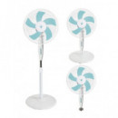 SYTECH ARTICO Ventilador 3 En 1 Pie Sobremesa Y Pared 50W 3 Vel  5 Aspas Silencioso Blanco SY-VLP393