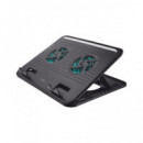TRUST Soporte Base Refrigeradora Para Portatil CYCLONE 16", Ajustable, Doble Ventilador Negro