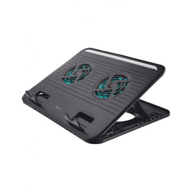 TRUST Soporte Base Refrigeradora Para Portatil CYCLONE 16", Ajustable, Doble Ventilador Negro