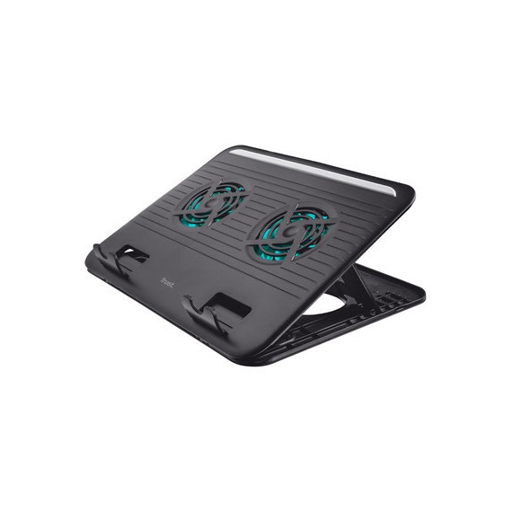 TRUST Soporte Base Refrigeradora Para Portatil CYCLONE 16", Ajustable, Doble Ventilador Negro