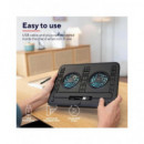 TRUST Soporte Base Refrigeradora Para Portatil CYCLONE 16", Ajustable, Doble Ventilador Negro