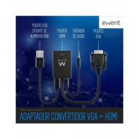EWENT Convertidor Vga/M A Hdmi/H EW9866 Full HD