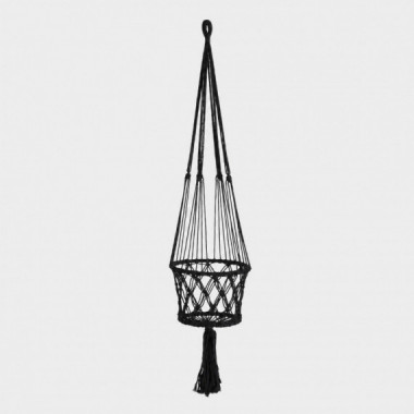Colgador de plantas de macram&eacute; grande negro Raw Materials&reg;