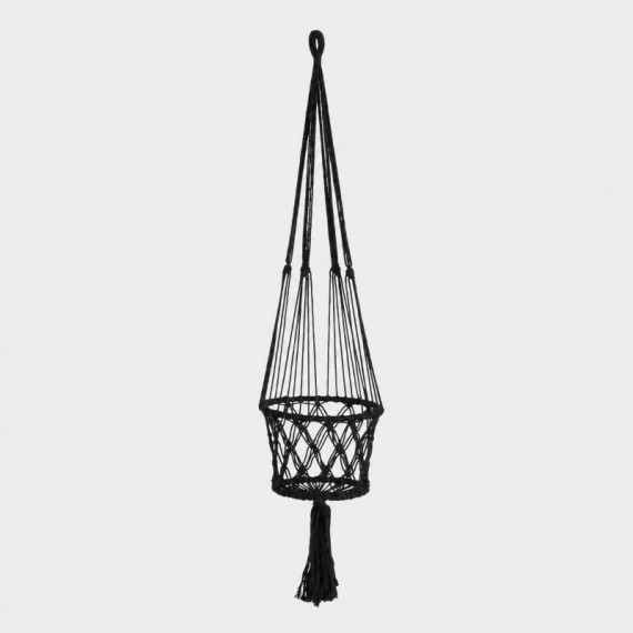 Colgador de plantas de macramé grande negro Raw Materials®