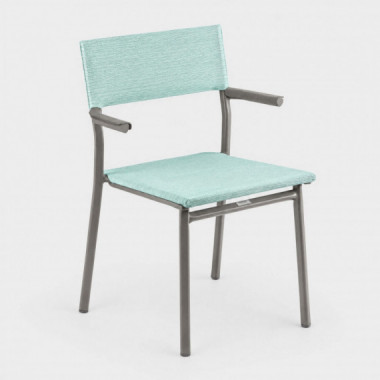 Silla de Jard&iacute;n Oron Batyline&reg; Duo Azul Mistral Blue-titane para Exterior LAFUMA Mobilier&reg;