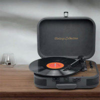 Tocadiscos Vintage MUSE con Emisor BLUETOOTH y USB Gris MT207DGB