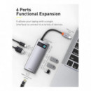 Hub 6-1 BASEUS CAHUB-CW0G Usb-c To 3X USB 3.0 + HDMI + Usb-c Pd + RJ45