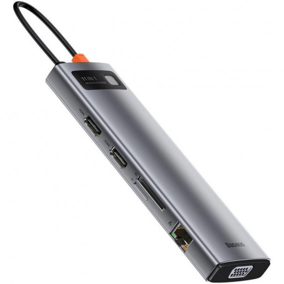 Hub 11-1 BASEUS CAHUB-CT0G  3XUSB 3.0 + 2XHDMI + Pd + RJ45 + Microsd/sd + VGA