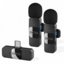Kit 2 Micrófonos Lavalier BOYA BY-V20 sin Cable 2.4HGZ con Usb-c