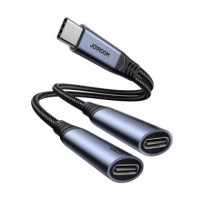 Cable Adaptador de Audio 2 en 1 Usb-c a Usb-c + Usb-c Audio  JOYROOM