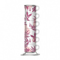 Set BIALETTI 6 Tazas Apilables Flores