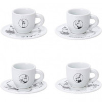 Set BIALETTI 4 Tazas Moka Carrusel