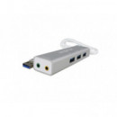 Tarjeta de Sonido USB + USB 3.0 Hub  APPROX