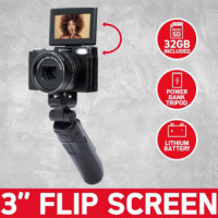 Cámara AGFAPHOTO VLG-4K (kit: Cámara  5X Zoom, Trípode Powerbank, Mando y Micrófono)