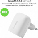 Cargador BELKIN Usb-c 20W con Cable Usb-c a Usb-c Blanco