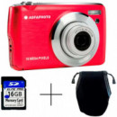 Cámara Digital Compacta 18MP AGFAPHOTO DC8200 con Tarjeta Sd de 16GB Roja