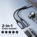 Cable Adaptador de Audio 2 en 1 Usb-c a Usb-c + 3,5MM  JOYROOM