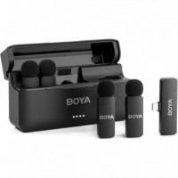 Kit 4 Micrófonos Lavalier sin Cable BOYA V4U Usb-c