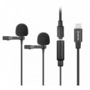 Micrófono Doble Solapa Lavalier Lightning para Apple BOYA BY-M2D