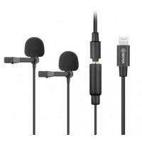 Micrófono Doble Solapa Lavalier Lightning para Apple BOYA BY-M2D