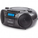 Radio Cassette Portátil con Cd, BLUETOOTH y USB AIWA BBTC-550BK Negro