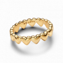 PANDORA Anillo Fila de Corazones 163427C00