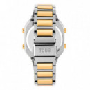 Reloj Digital con Brazalete de Acero Ss y Acero Ipg Dorado D-bear  TOUS