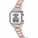 Reloj Digital con Brazalete de Acero Ss y Acero Iprg Rosado D-bear  TOUS