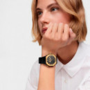 Reloj Analógico/digital de Acero Dorado y Brazalete de Nylon Negro Bet  TOUS