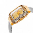 Reloj Analógico con Brazalete de Acero y Acero Dorado D-bear Party  TOUS