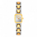 Reloj Analógico con Brazalete de Acero y Acero Dorado Icon Time  TOUS