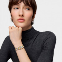 Reloj Analógico con Brazalete de Acero y Acero Dorado Icon Time  TOUS