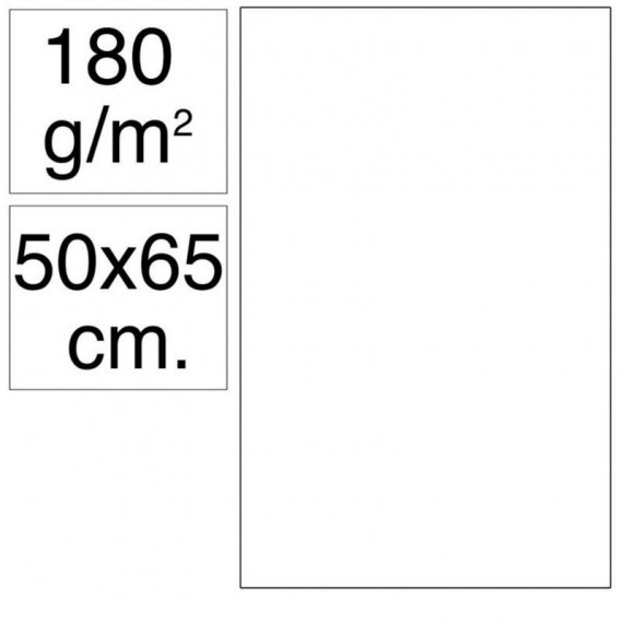 Cartulina CAMPUS 500X650 Mm 180G Blanco 25 Unidades