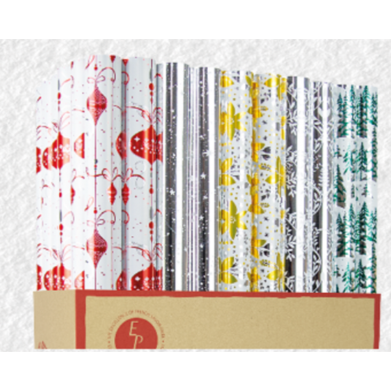 Papel de Regalo 0,70X1,5 M Navidad de Polipropileno Metalizado