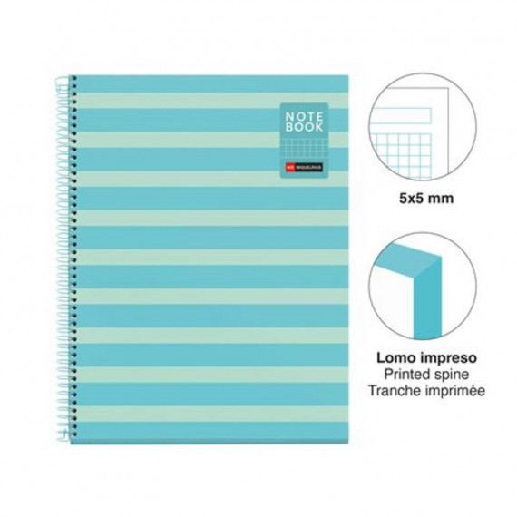 Cuaderno A4 80 Hojas Cuadrícula Between The Lines Celeste