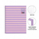 Cuaderno A4 80 Hojas Cuadrícula Between The Lines Malva
