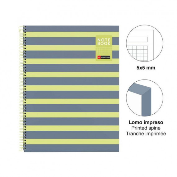 Cuaderno A4 80 Hojas Cuadrícula Between The Lines Limón