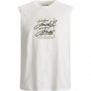 Camiseta Jack & Jones Asillas blanco crema