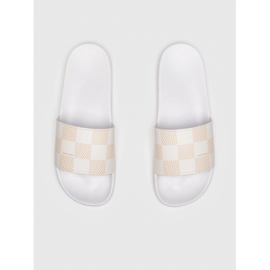 Slide Gianni Kavangh blanca estampada