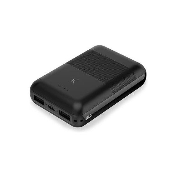 KSIX Bateria Externa Slim 10000Mah 2xUsb 1xTipo C BXBA10000M02 Negro