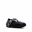 Xti Bailarina con doble tira decorativa 146407-NEGRO