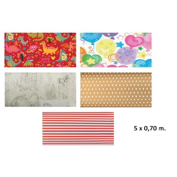 Papel de Regalo Surtido 0,7 x 5 metros 6575