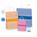 Bolsa de Papel Kraft ALLEGRA Color Azul Claro 26X12X36 Cm