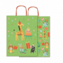Bolsa de Papel Kraft ALLEGRA con Diseño de Fantasía de Animales 16X8X21 Cm