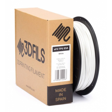 Filamento 3D Tpu 85A 3DFILS Blanco Efil 1.75MM 250 Gr