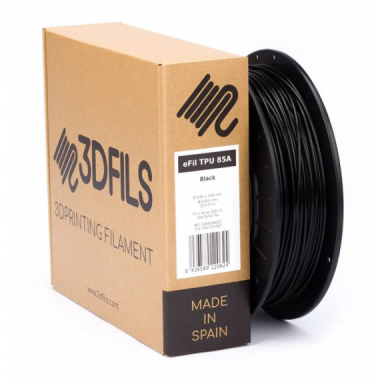 Filamento 3D Tpu 85A 3DFILS Negro Efil 1.75MM 250 Gr